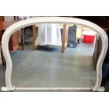 WHITE PAINTED OVERMANTLE MIRROR