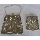 SILVERED CHAIN MAIL PURSE & BAG BY WHITING & DAVIS CO