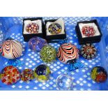 11 GLASS PAPERWEIGHTS & 2 ART GLASS SWEET PAPERWEIGHTS