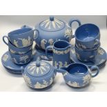 WEDGEWOOD BLUE & WHITE JASPERWARE 17 PCE TEA SERVICE