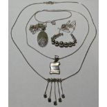 4 STERLING SILVER NECKLACES