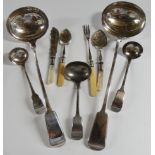 6 EPNS LADELS & 4 PCES OF CUTLERY