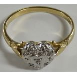9CT GOLD STONE SET HEART RING