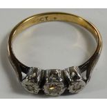 9CT GOLD TRIPLE DIAMOND SET RING