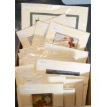 BOX OF MOUNTED PRINTS