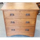 SMALL OAK 3 DRAWER CHEST