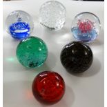 6 GLASS PAPERWEIGHTS