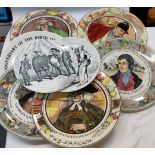 6 ROYAL DOULTON PLATES & 2 FRENCH PICTURE PLATES
