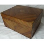 MARQUETRY SEWING BOX & CONTENTS