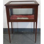 INLAID MAHOGANY FALL FRONT DISPLAY CABINET