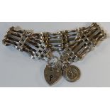 SILVER PADLOCK CLASP GATELINK BRACELET