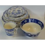 SEAFORTH BLUE/WHITE JUG, COALPORT SPODE TOWER BOWL + 12 ATHENS PLATES