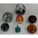 7 GLASS PAPERWEIGHTS