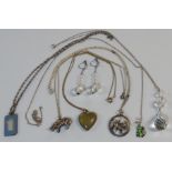 6 PENDANTS & PR OF EARRINGS