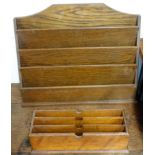 2 OAK STATIONERY RACKS