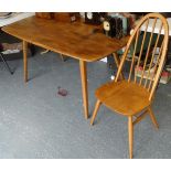 ERCOL DINING TABLE & 1 CHAIR