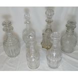 6 GLASS DECANTERS