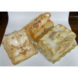 CROWN DEVON ETNA & SPRING CHEESE DISHES + CARLTON WARE ONE