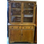 PINE 2 DOOR GLAZED KIT DRESSER 48' x 8'6'