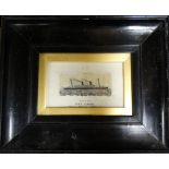 FRAMED STEVENGRAPH OF RMS CAROLINA