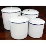 SET 4 ENAMEL STORAGE CONTAINERS