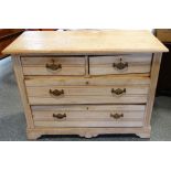 SATINWOOD CHEST OF 4 DRAWERS