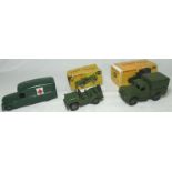 DINKY AMBULANCE (DAIMLER), AUSTIN CHAMP + CARGO TRUCK