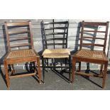 2 WICKER SEATED CHAIRS & 1 OTHER