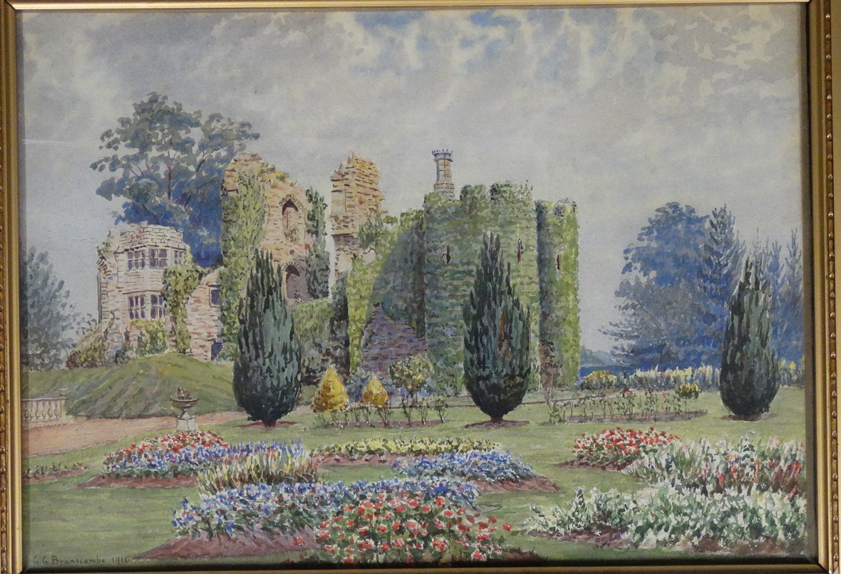 G.G.BRANSCOMBE WATERCOLOUR CASTLE RUINS HEREFORD - Image 2 of 3