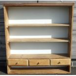 PINE WALL SHELF WITH SPICE DRAWERS