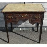 CARVED OAK SIDE TABLE