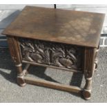 CARVED OAK STOOL