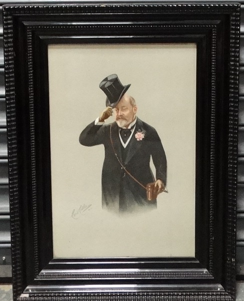 CECIL CUTLER FRAMED PRINT OF EDWARD VII RACEDAY