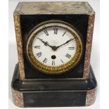 VICT FRENCH SLATE/MARBLE MANTEL CLOCK