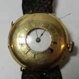 VICTORIAN 18CT GOLD CASED LADIES WRIST WATCH TO CLOTH STRAP