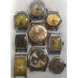 9 WRISTWATCHES (NO STRAPS) INC RODANA, SEIKO, MAJEX