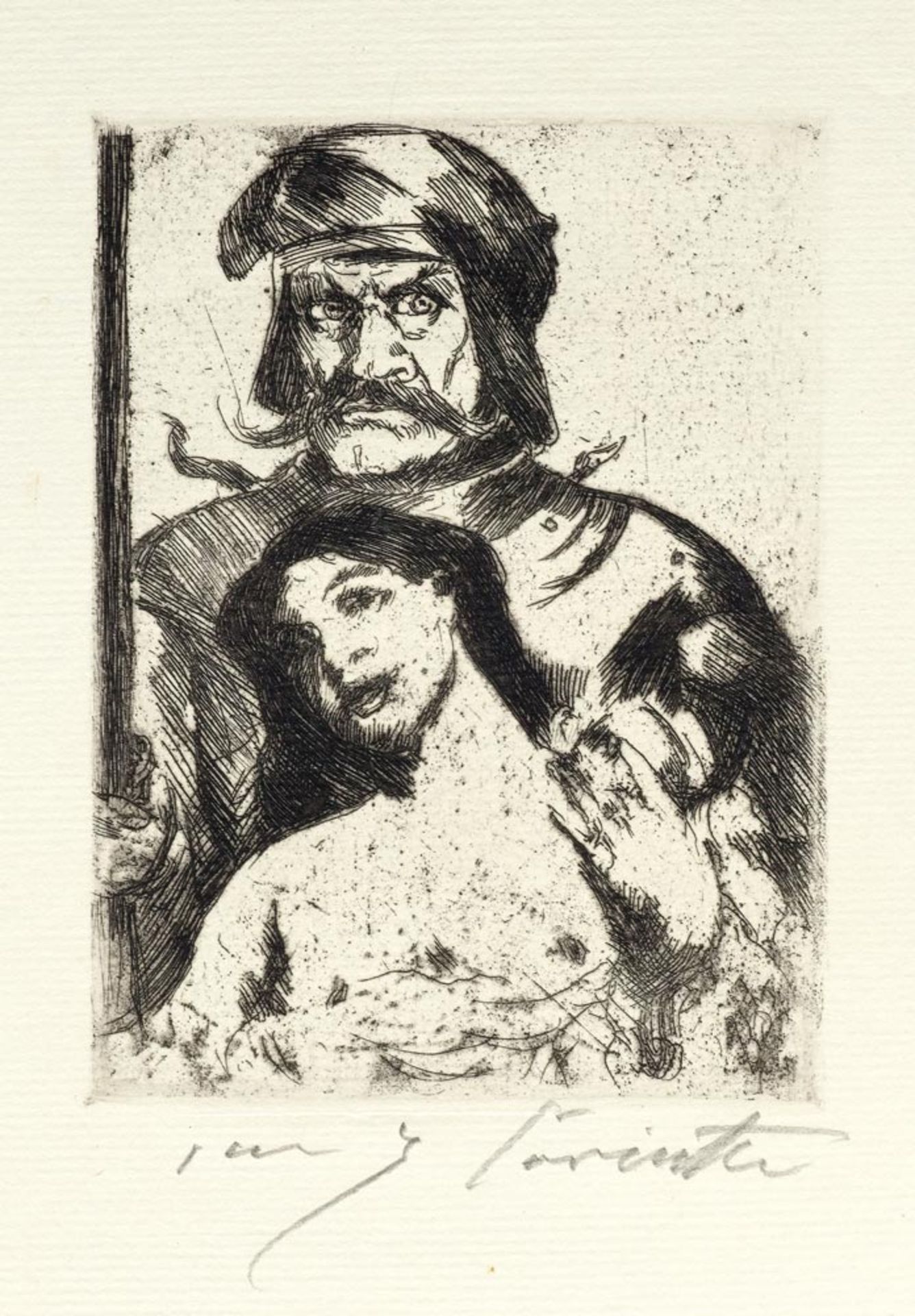 CORINTH, LOVIS  (Tapiau 1858-1925 Zandvoort)  Der Ritter, 1914.  Radierung, 14,3 x 10,5 cm (