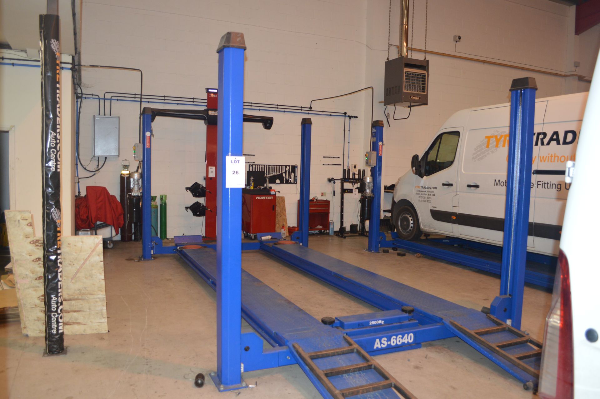 Automotech AS 6640 Four Poster Alignment Lift 4000kg Capacity with 2500kg Rolling Jack Beam &