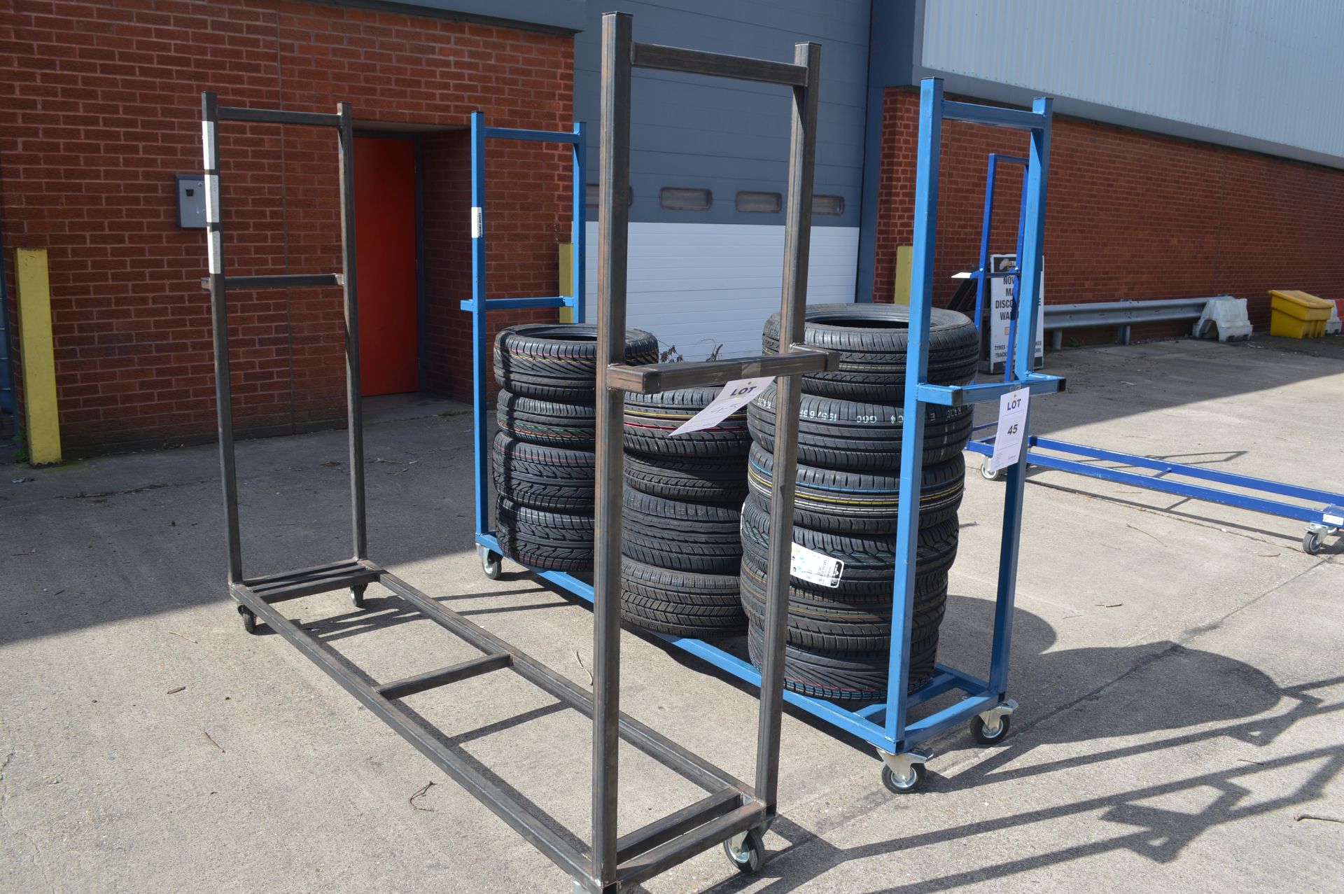 2: Fabricated Mobile U-Shape Tyre Storage Trollies Please Note: Does Not Include Tyres Shown in