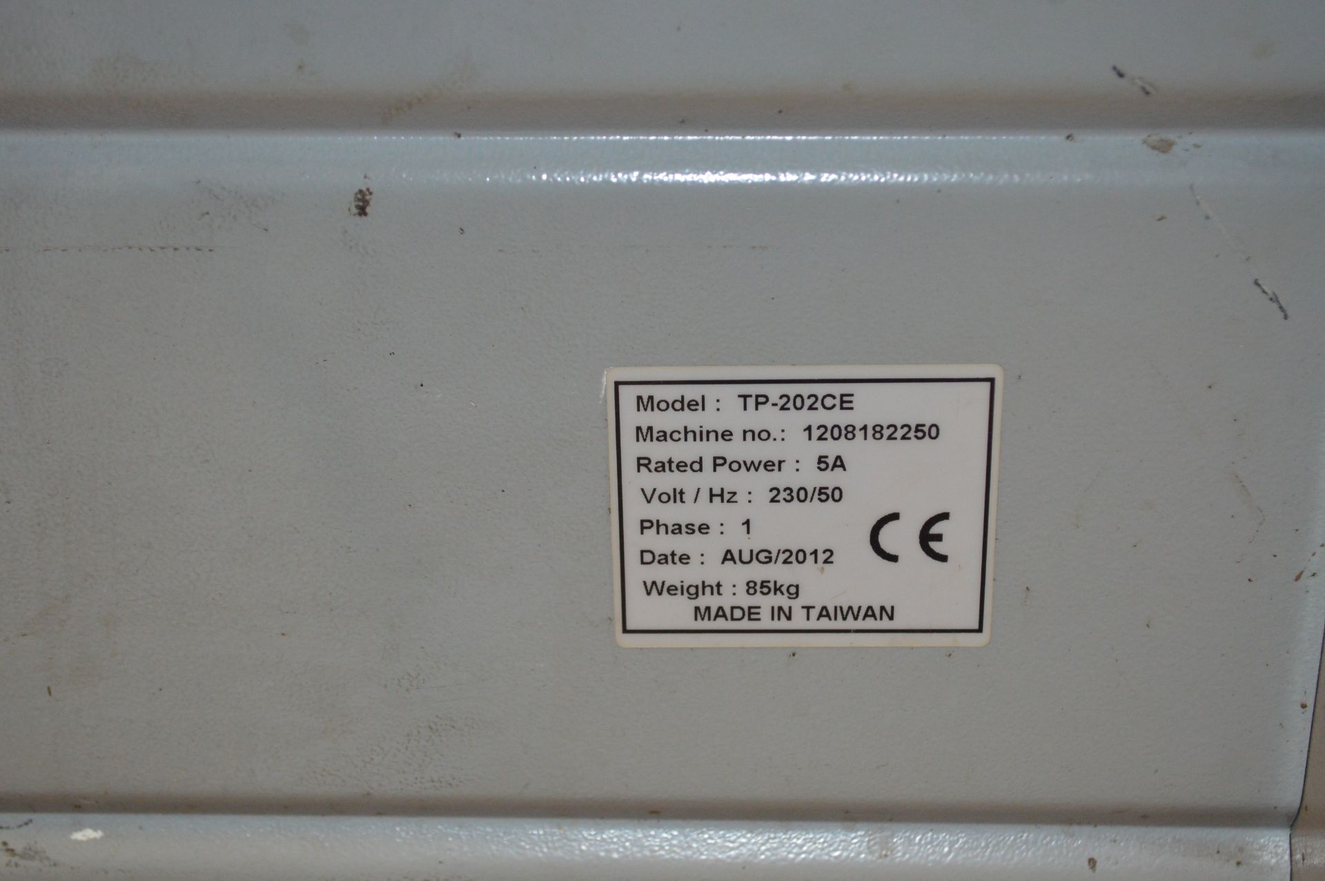 Make Unknown Semi Auto Strap Machine for 6mm - 15.5mm. Model TP-202CE Serial No: 82250 (2012) ( - Image 7 of 7