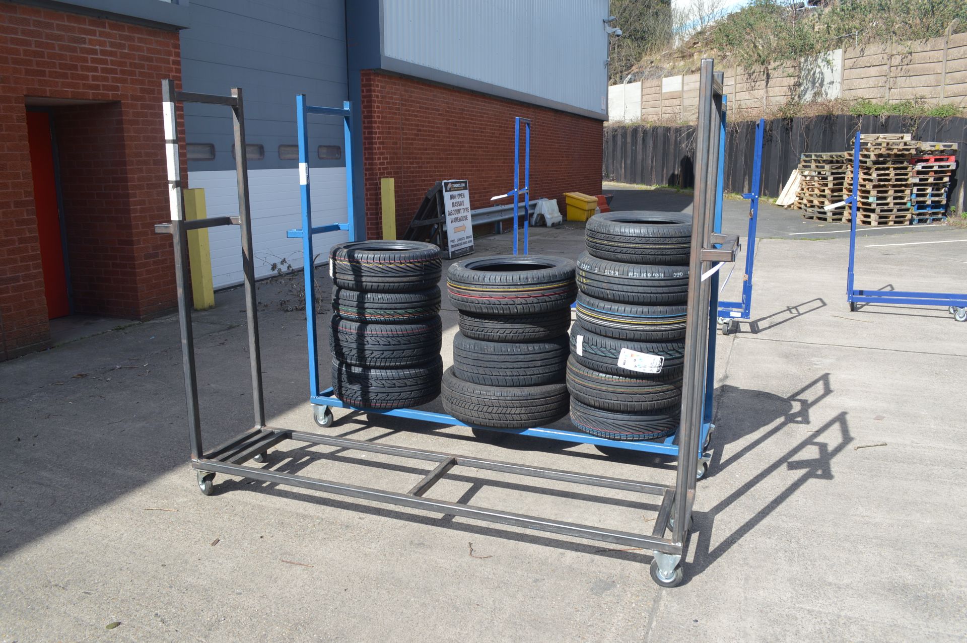 2: Fabricated Mobile U-Shape Tyre Storage Trollies Please Note: Does Not Include Tyres Shown in - Image 2 of 4