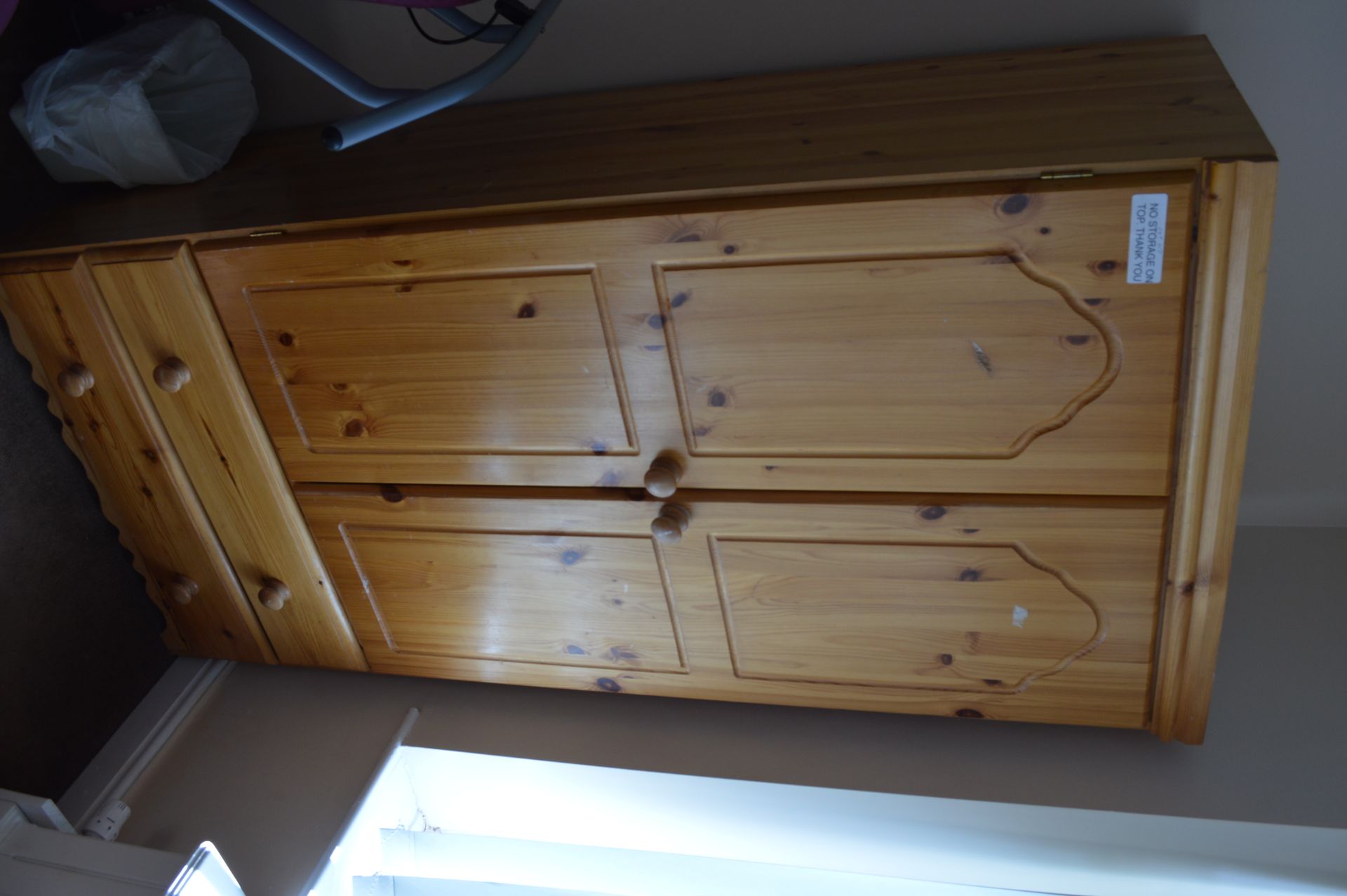 2: Pine Double Wardrobe with 2 Drawers - Image 3 of 3