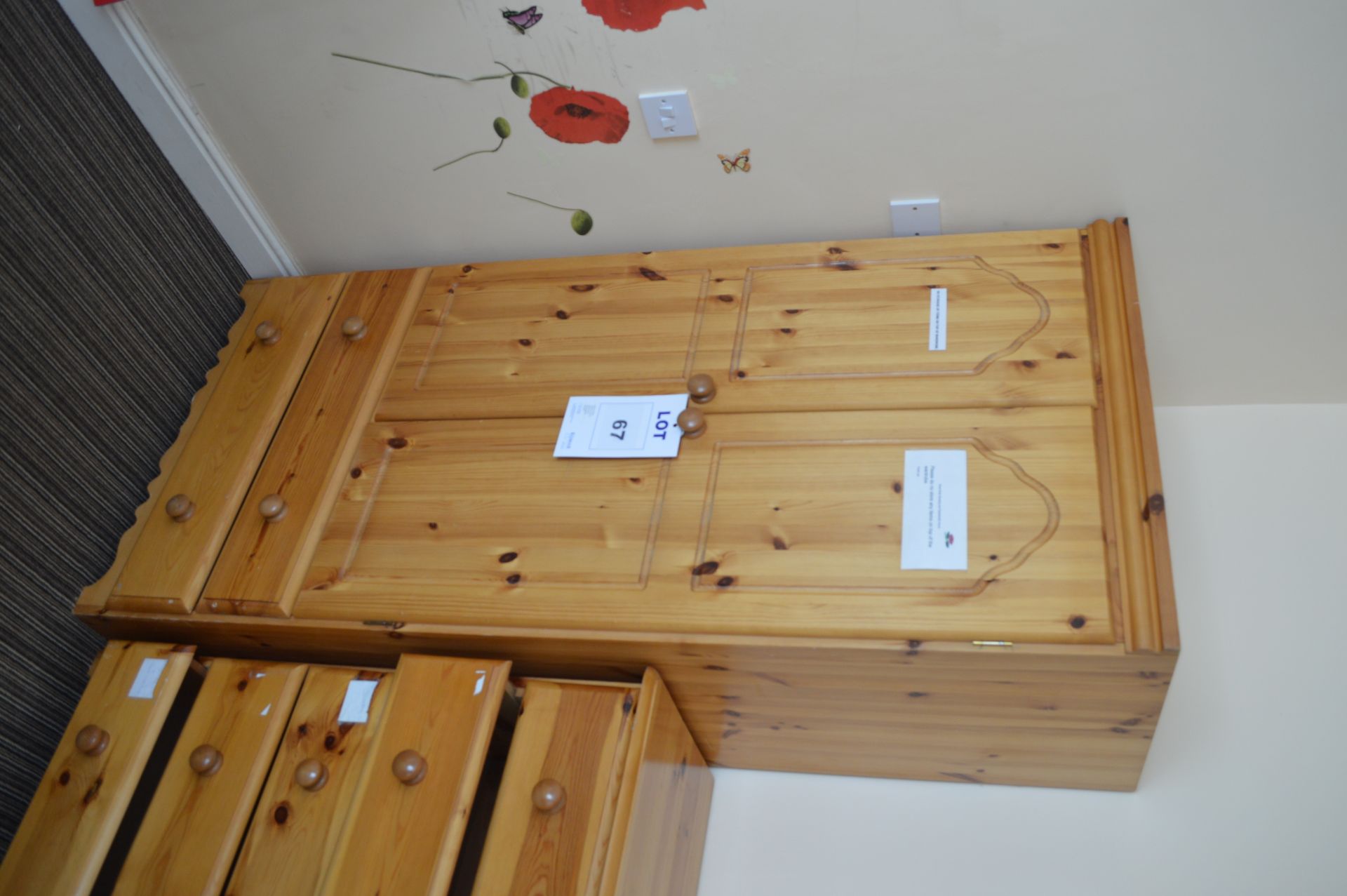 2: Pine Double Wardrobe with 2 Drawers - Image 2 of 3
