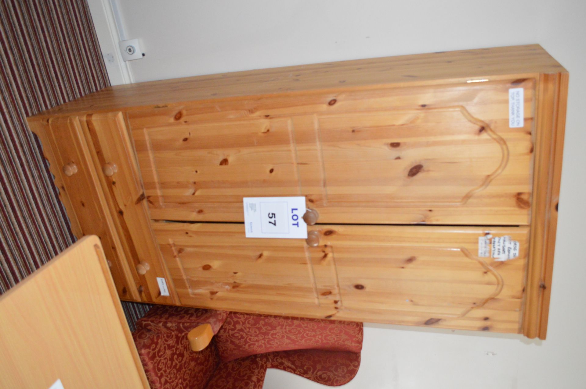 Pine Double Wardrobe with 2 Drawers - Image 2 of 2