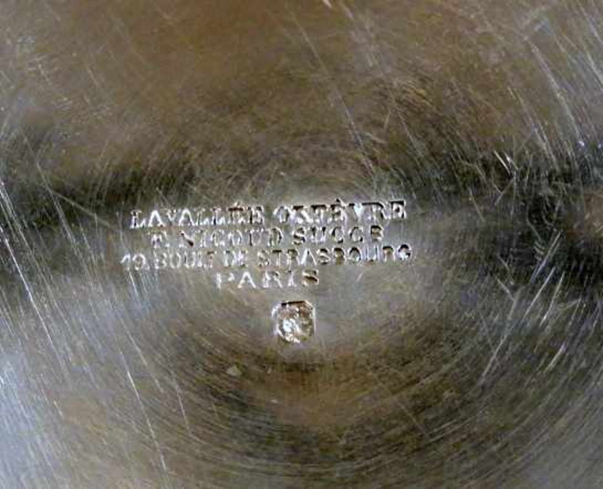 Paar Tassen mit Untertellern Silber 950, Minervakopf Punze für Paris, Firma Lavallee Orfevre E. - Bild 4 aus 5