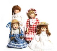 Vier Puppen Unterschiedliche Hersteller u.a. Kämmer & Reinhardt, Simon & Halbig.