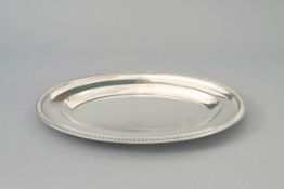 Ovale Anbietplatte, Koch & Bergfeld,Bremen 1900-01 950er Silber. Schlichter ovaler Spiegel gekehlt