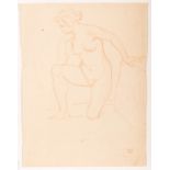 Ludwig von Hofmann (1861 - 1945) Frauenakt, Rötelzeichnung um 1910, signiert. 39 x 29,5 cm. Ohne