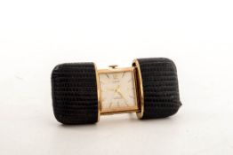 Taschenuhr Laco Vergoldetes rechteckiges Uhrengehäuse, silberfarbenes Zifferblatt mit