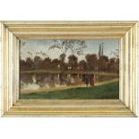 Loir, Luigi 1845 Goritz/Österreich - 1916 Paris. Marée basse envin de Boulogne. Öl/Holz. 18 x 28 cm.